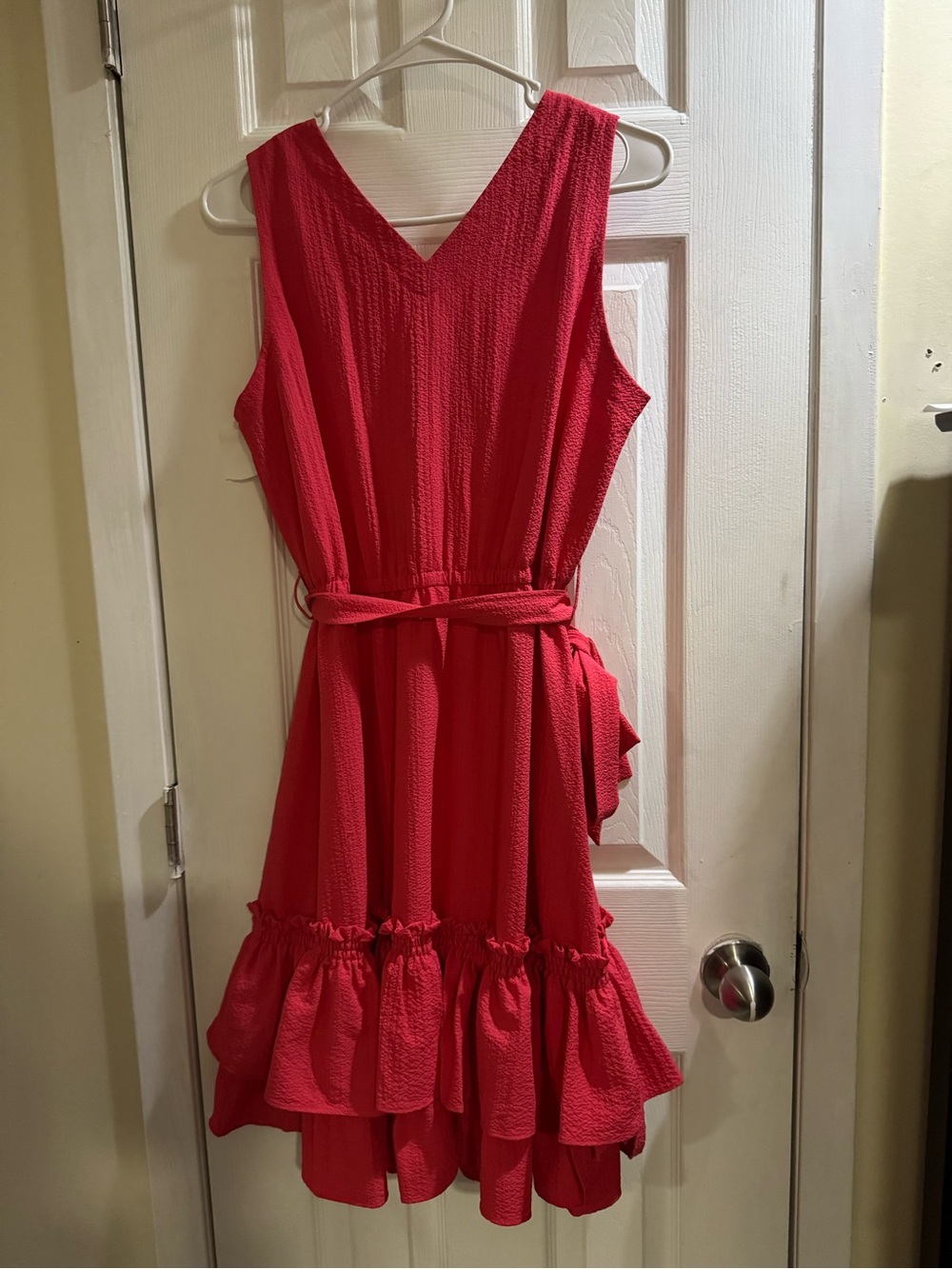 Calvin Klein Pink Tiered Ruffle Sleeveless Dress Size 8 Nwt - Picture 9 of 10